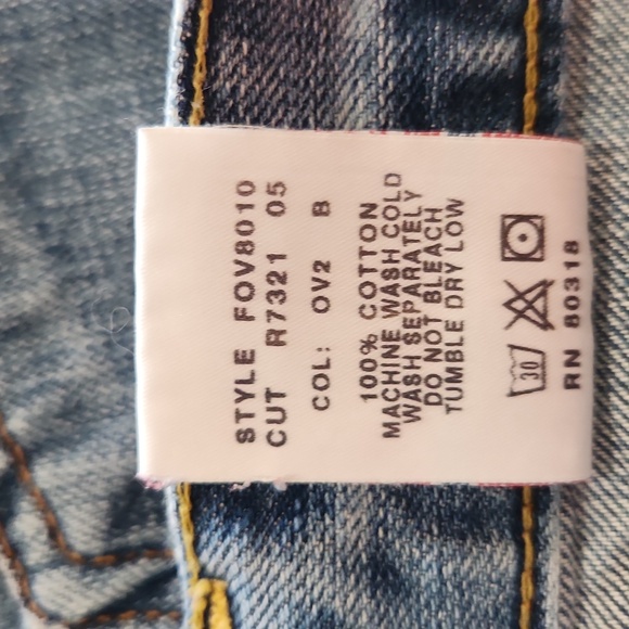 Womens Lucky Brand Dream Cuffed Cropped Blue Jeans sz 2‎ Button Fly - Picture 7 of 7